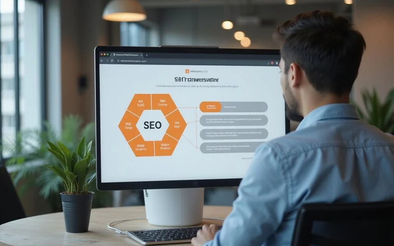 Diagram of the 4-Stage, 9-Step SEO framework with integrated conversion rate optimization.